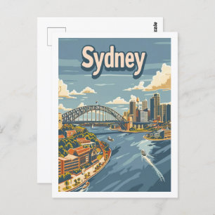Sidney Australia Beroemde Vintage Reisplaats Briefkaart