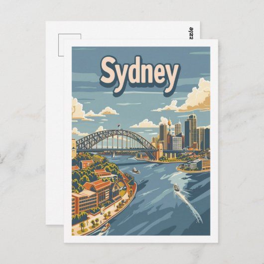 Sidney Australia Beroemde Vintage Reisplaats Briefkaart (Voorkant / Achterkant)