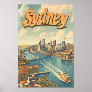 Sidney Australia Beroemde Vintage Reisplaats Poster