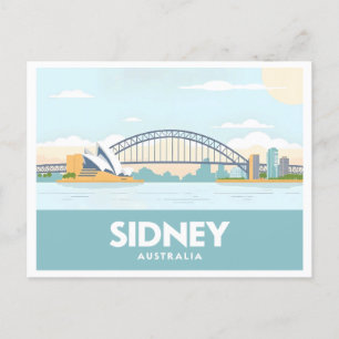 Sidney Australia Opera House Pastel Travel Briefkaart