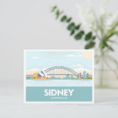 Sidney Australia Opera House Pastel Travel Briefkaart (Staand voorkant)