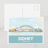 Sidney Australia Opera House Pastel Travel Briefkaart (Voorkant / Achterkant)