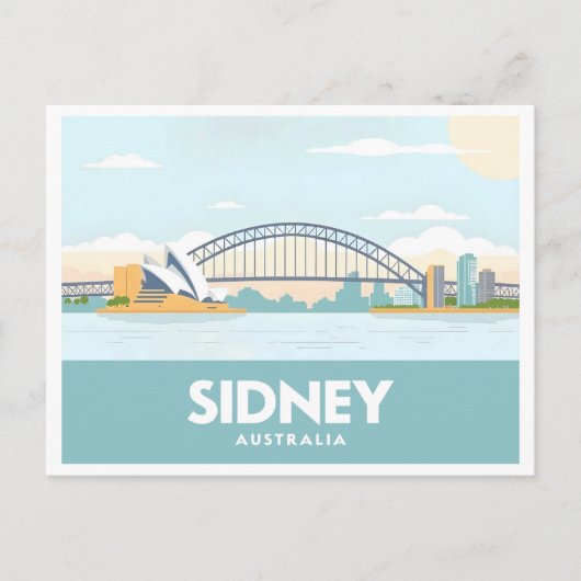 Sidney Australia Opera House Pastel Travel Briefkaart (Voorkant)