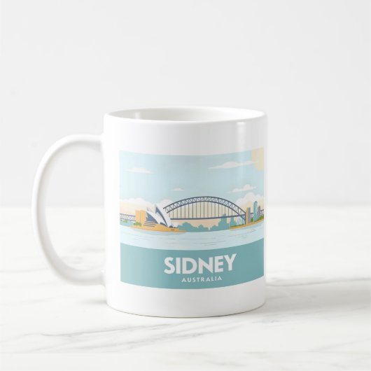 Sidney Australia Opera House Pastel Travel Koffiemok (Links)