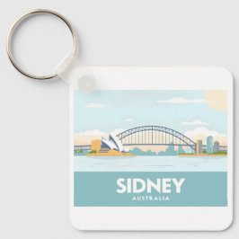 Sidney Australia Opera House Pastel Travel Sleutelhanger
