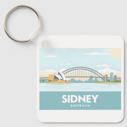 Sidney Australia Opera House Pastel Travel Sleutelhanger (Voorkant)
