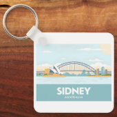 Sidney Australia Opera House Pastel Travel Sleutelhanger (Voorkant)