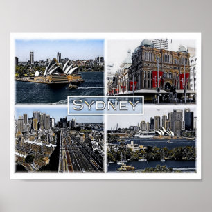 Sidney - Australië - Mozaïek - Poster