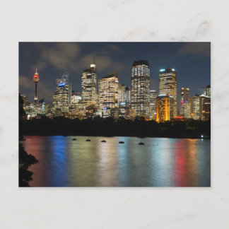 Sidney City skyline bij schemering, Australië Briefkaart
