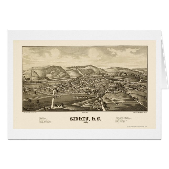 Sidney, NY Panoramic Map - 1887 (Voorkant Horizontaal)