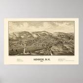 Sidney, NY Panoramic Map - 1887 Poster (Voorkant)