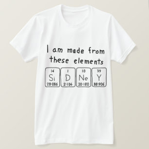 Sidney periodieke lijstnaam shirt
