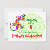 Sidney Salamander Birthday Party Invitation Kaart (Voorkant)