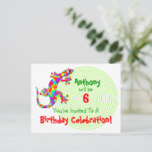 Sidney Salamander Birthday Party Invitation Kaart (Staand voorkant)