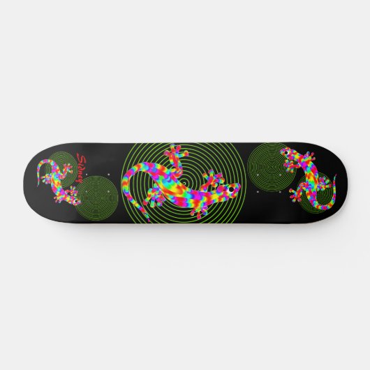Sidney Salamander Green Circles Skateboard Deck (Horizontaal)