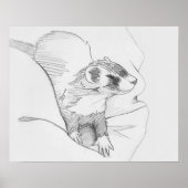 "Siduri" Ferret Drawing Poster (Voorkant)