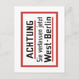Sie verlassen jetzt West-Berlijn, Duitsland Briefkaart