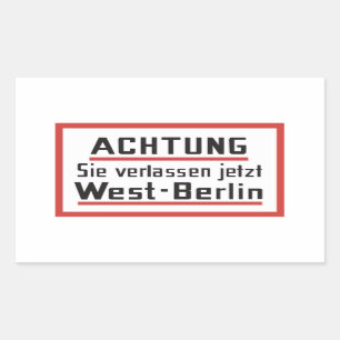Sie verlassen jetzt West-Berlijn, Duitsland Rechthoekige Sticker