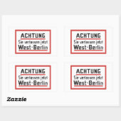 Sie verlassen jetzt West-Berlijn, Duitsland Teken Rechthoekige Sticker (Vel)