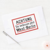 Sie verlassen jetzt West-Berlijn, Duitsland Teken Rechthoekige Sticker (Envelop)