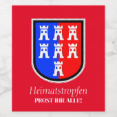 Siebenbürger Sachsen Wapen Wijnsticker Wijn Etiket (Enkel label)