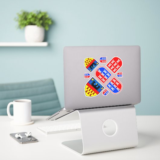 Siebenbürger Wappen Sticker (Laptop op bureau)