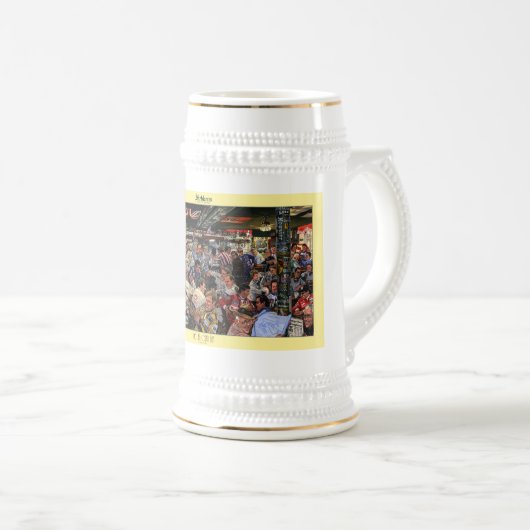 Siebkens "Last Open Bar" kunst stein Bierpul (Voorkant rechts)