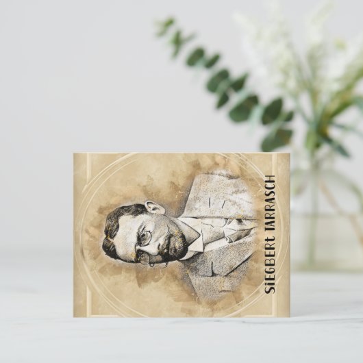 Siegbert Tarrasch Schaakspeler Briefkaart (Staand voorkant)