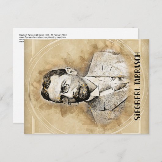 Siegbert Tarrasch Schaakspeler Briefkaart (Voorkant / Achterkant)