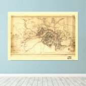 Siege of Atlanta Map, 19-26 augustus 1864 Canvas Afdruk (Insitu (Houten vloer))