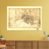 Siege of Atlanta Map, 19-26 augustus 1864 Canvas Afdruk (Insitu (Woonkamer))