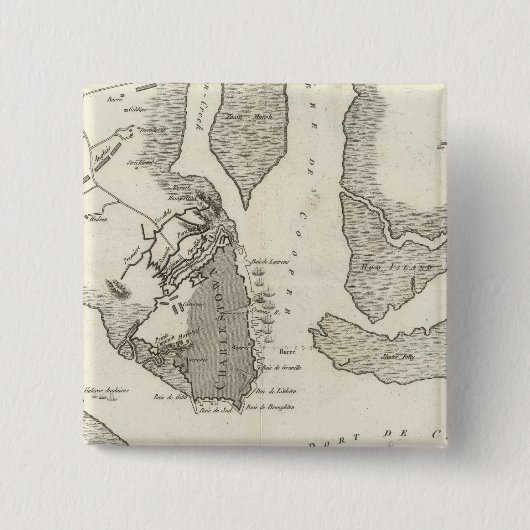 Siege of Charleston Vierkante Button 5,1 Cm (Voorkant)