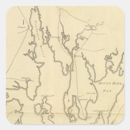 Siege of Newport, Rhode Island Vierkante Sticker (Voorkant)