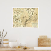 Siege of Yorktown Map 1781 Poster (Keuken)