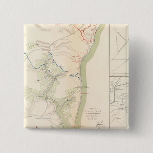 Siege of Yorktown Vierkante Button 5,1 Cm
