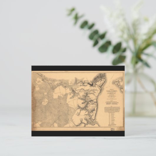 Siege of Yorktown Virginia Civil War Map (1862) Briefkaart (Staand voorkant)