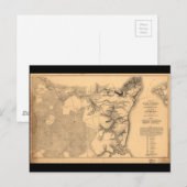 Siege of Yorktown Virginia Civil War Map (1862) Briefkaart (Voorkant / Achterkant)