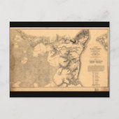 Siege of Yorktown Virginia Civil War Map (1862) Briefkaart (Voorkant)