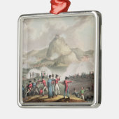 Siege van San Sebastian, gegraveerd door Thomas Metalen Ornament (Links)