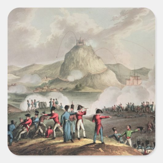 Siege van San Sebastian, gegraveerd door Thomas Vierkante Sticker (Voorkant)