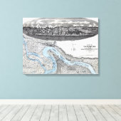 Siege van Vicksburg - Kaart 2 van de burgeroorlog Canvas Afdruk (Insitu (Houten vloer))