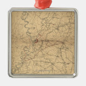 Siege van Vicksburg - Kaart 2 van de burgeroorlog Metalen Ornament (Voorkant)
