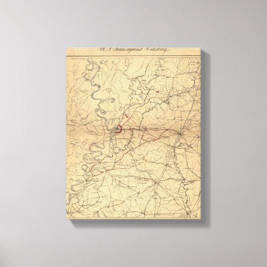 Siege van Vicksburg - Panoramische Kaart voor de b Canvas Afdruk (Voorkant)