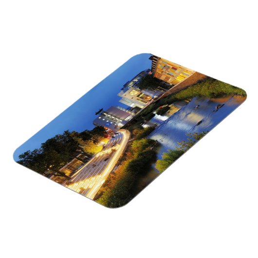 Siegen Siegufer zur blauen Stunde Magneet (Linkerzijde)