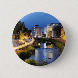 Siegen Siegufer zur blauen Stunde Ronde Button 5,7 Cm