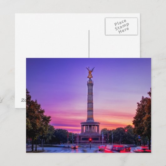 Siegessäule, de Kolom van de Overwinning van Briefkaart (Voorkant / Achterkant)