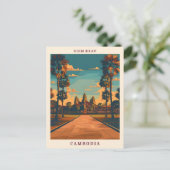 Siem Reap Cambodja Elegante Kunst Vintage Reizen Briefkaart (Staand voorkant)