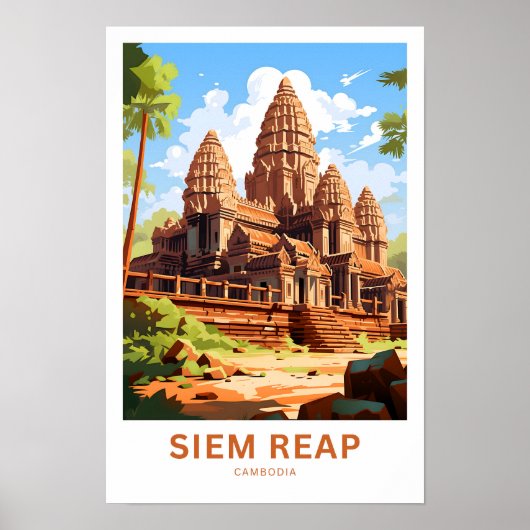 Siem Reap Cambodja Reisprint Poster (Voorkant)