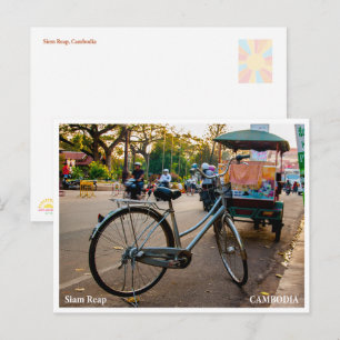 Siem Reap Fietstraat – Reisansichtkaart Feestdagenkaart