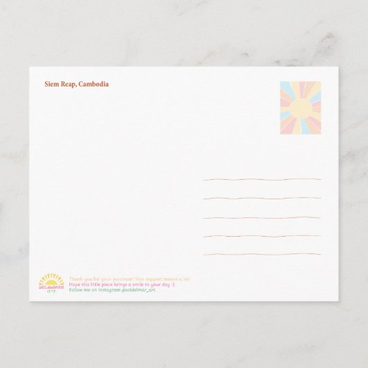 Siem Reap Fruit Market – Travel Postcard Feestdagenkaart (Achterkant)